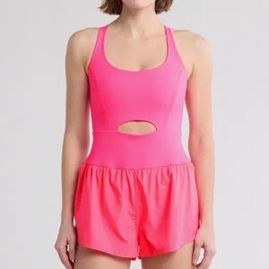 Free People Neon Pink Athletic Jumper Shorts